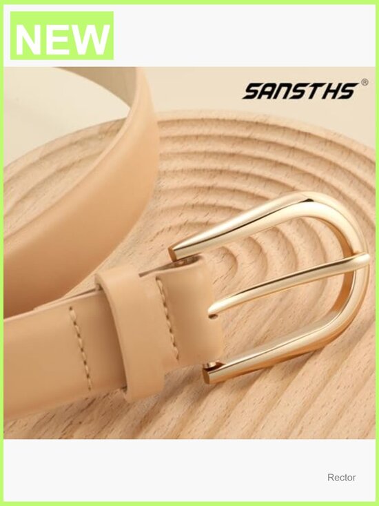 Gold Buckle Faux Leather Belt for Jeans Pants Dress Waist Belt Women main image 6